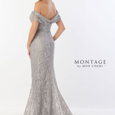 Montage M2238 Long Beaded Belt Evening Formal Dress