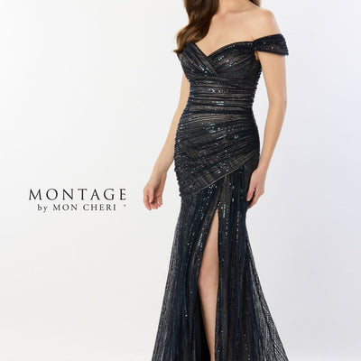 Montage M2240 Sequin Long Split Formal Dress