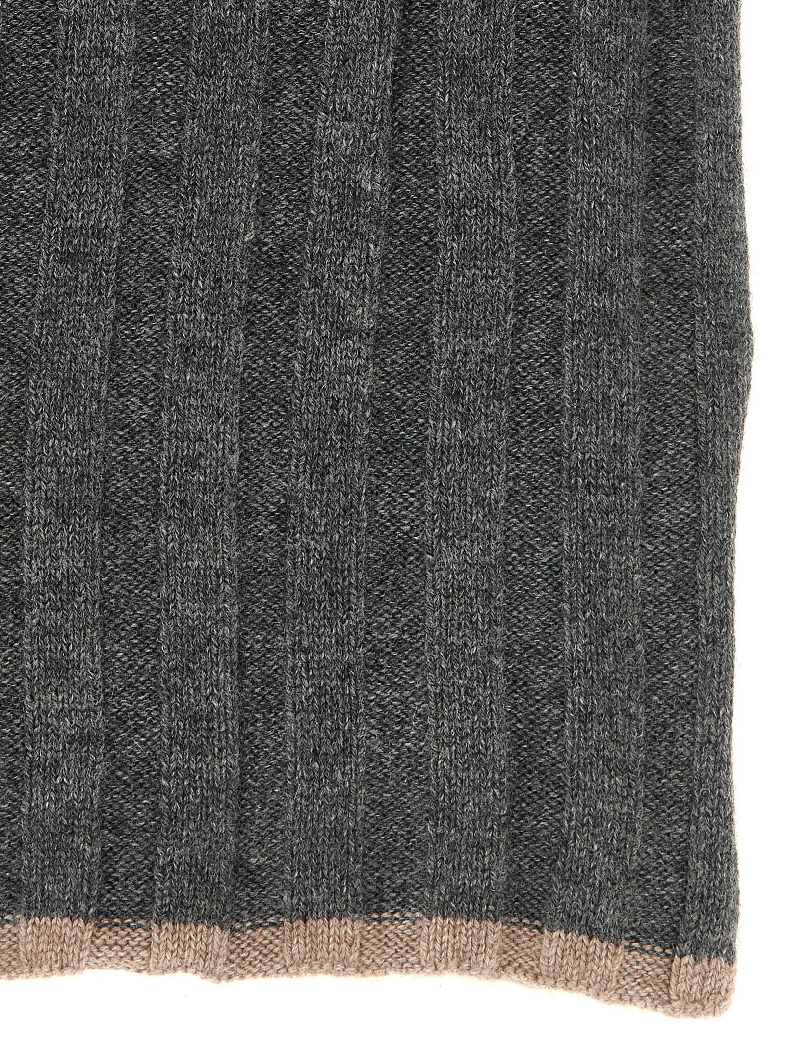 Brunello Cucinelli Ribbed Cashmere Knit Scarf