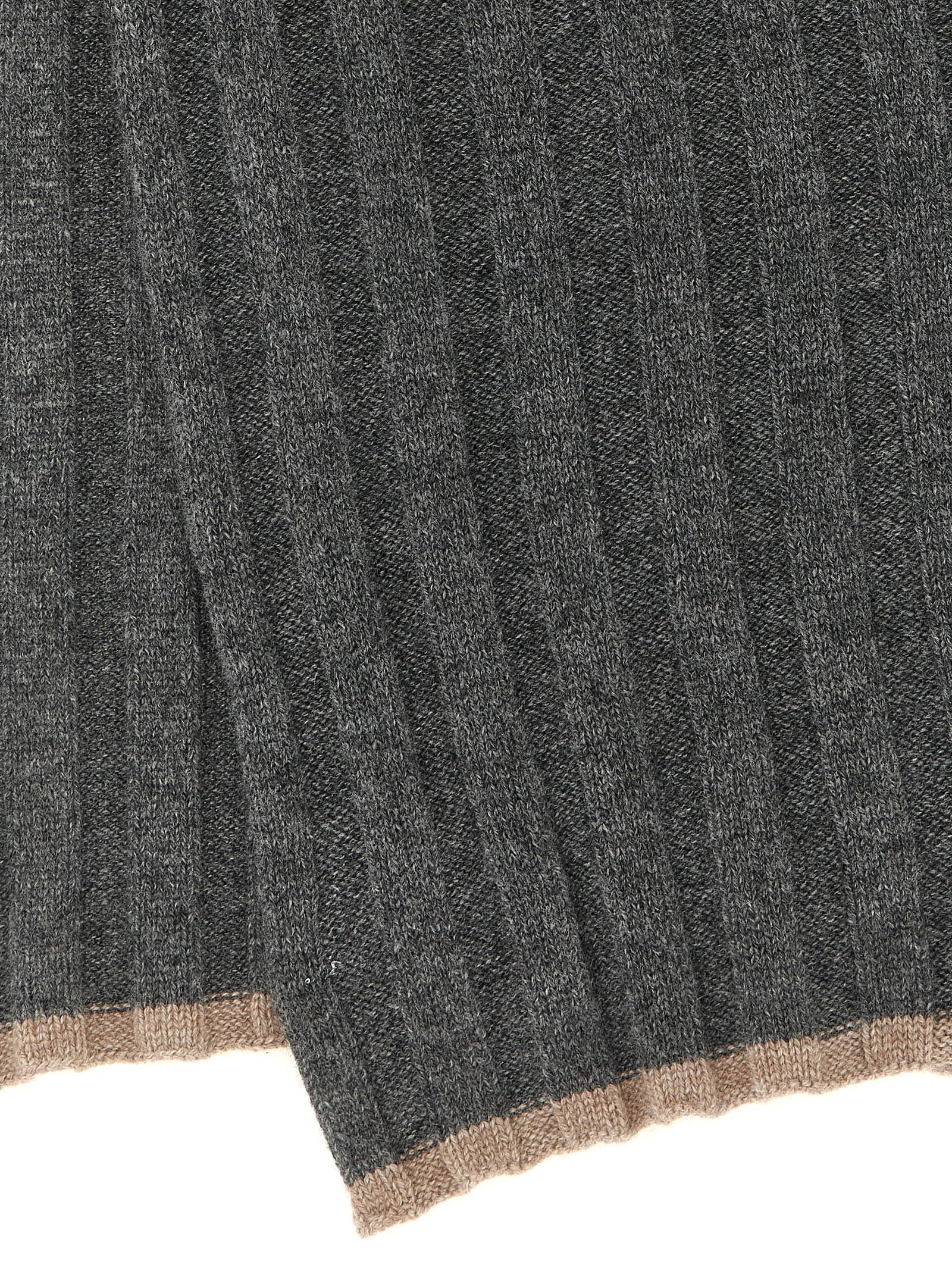 Brunello Cucinelli Ribbed Cashmere Knit Scarf