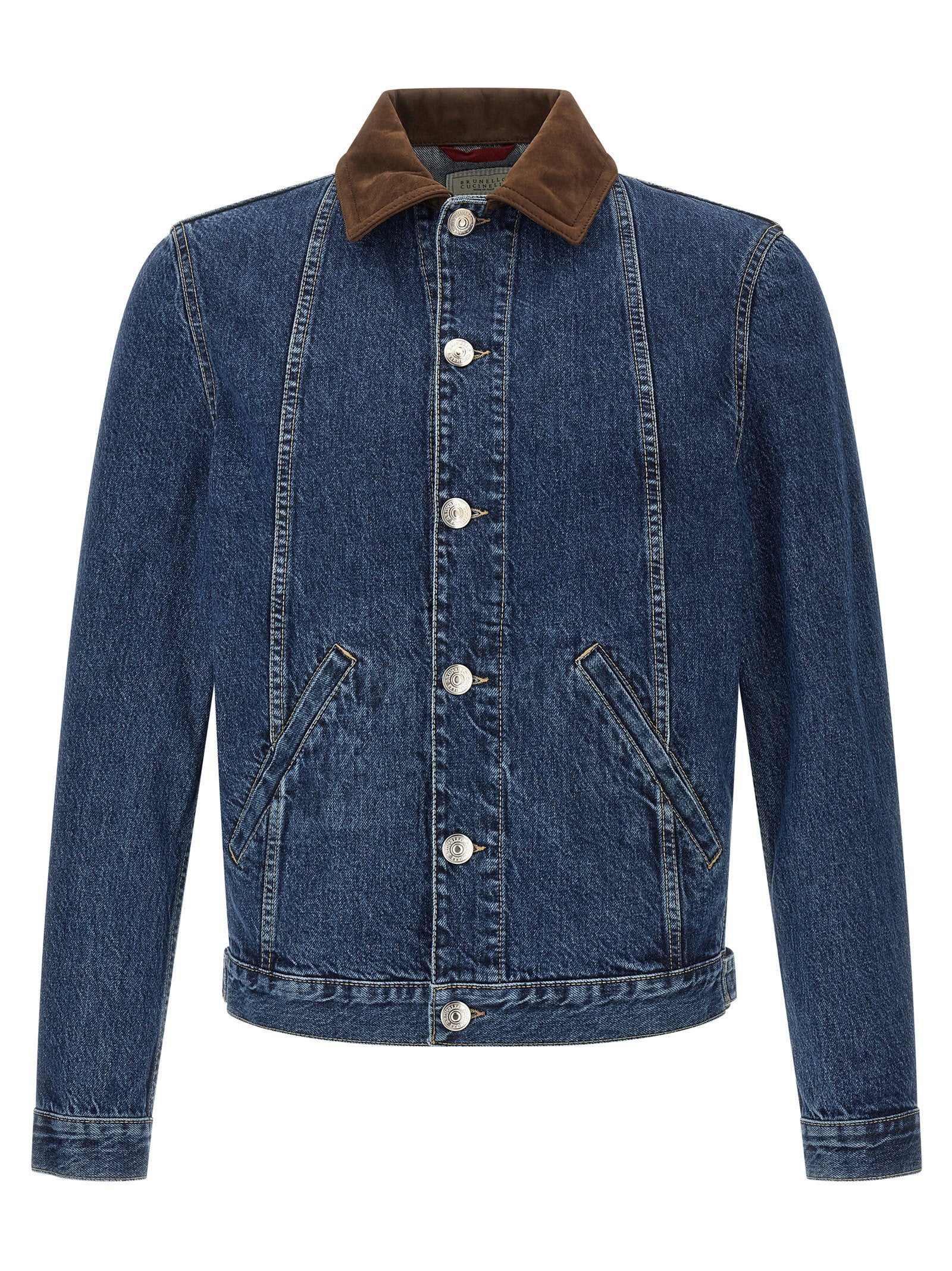 Brunello Cucinelli Denim And Suede Jacket