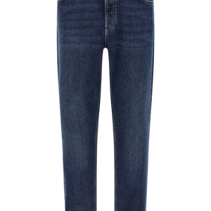 Brunello Cucinelli Logo Embroidery Stretch Jeans