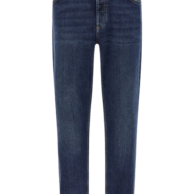 Brunello Cucinelli Logo Embroidery Stretch Jeans