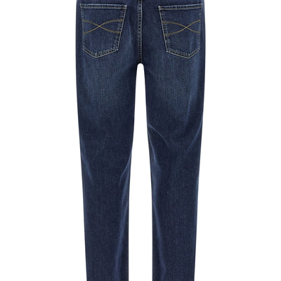 Brunello Cucinelli Logo Embroidery Stretch Jeans