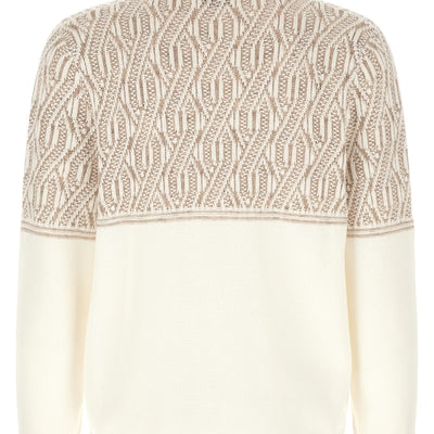 Brunello Cucinelli Braided Jacquard Shoulders Cardigan