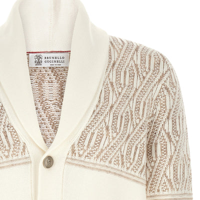 Brunello Cucinelli Braided Jacquard Shoulders Cardigan