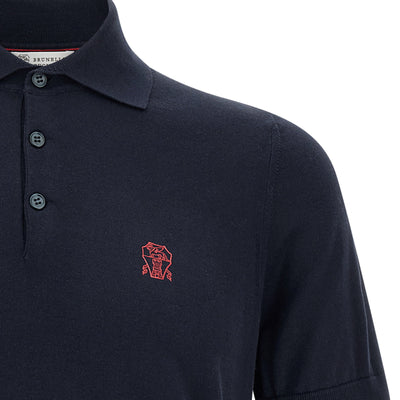 Brunello Cucinelli Logo Embroidery Polo Shirt