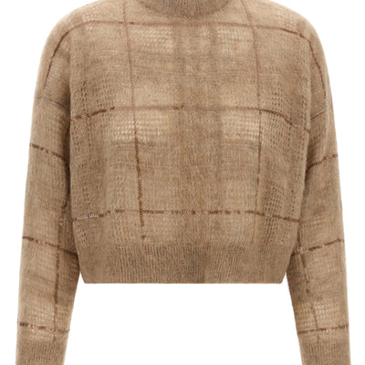 Brunello Cucinelli Sequin Check Sweater
