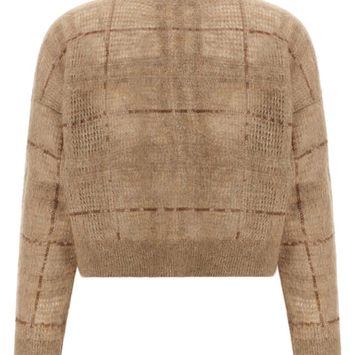 Brunello Cucinelli Sequin Check Sweater