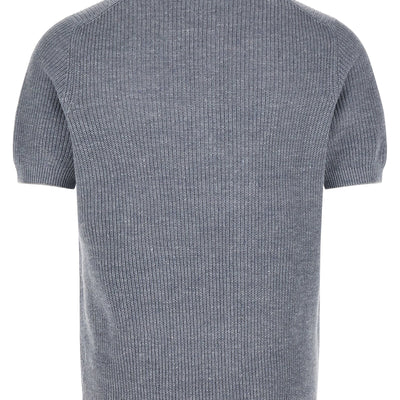 Brunello Cucinelli English Half-ribbed Polo Shirt
