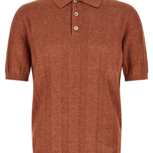 Brunello Cucinelli Wide Ribbed Polo Shirt