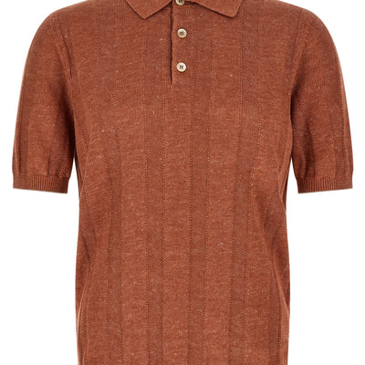 Brunello Cucinelli Wide Ribbed Polo Shirt