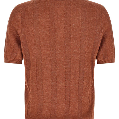 Brunello Cucinelli Wide Ribbed Polo Shirt