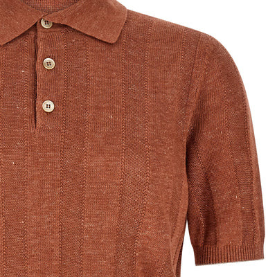 Brunello Cucinelli Wide Ribbed Polo Shirt