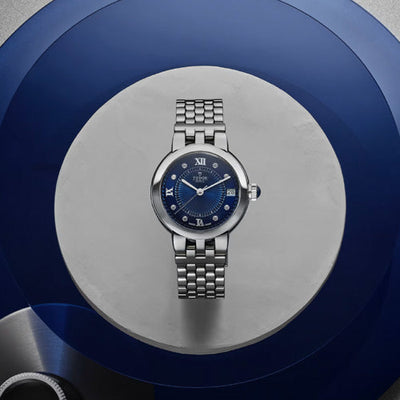 Tudor Clair De Rose Blue With Diamond Dial Women 26mm M35200-0010