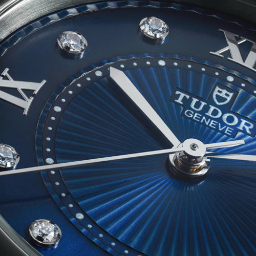 Tudor Clair De Rose Blue With Diamond Dial Women 26mm M35200-0010
