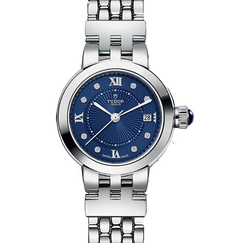 Tudor Clair De Rose Blue With Diamond Dial Women 26mm M35200-0010