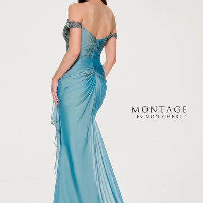 Montage M843 Long Ruched Mermaid Formal Dress