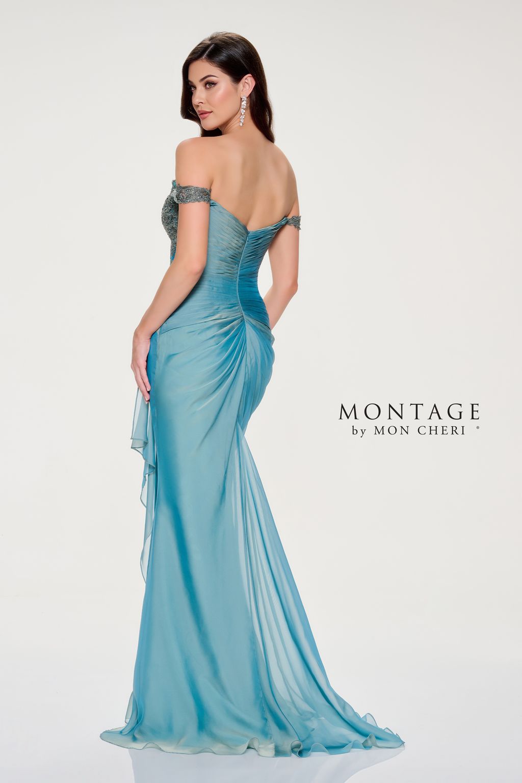 Montage M843 Long Ruched Mermaid Formal Dress