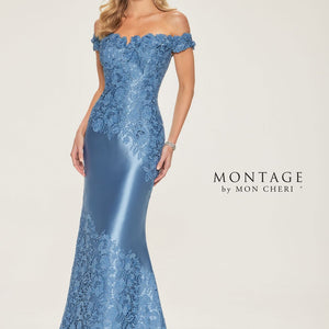 Montage M846 Long Evening Fitted Mermaid Floral Formal Dress