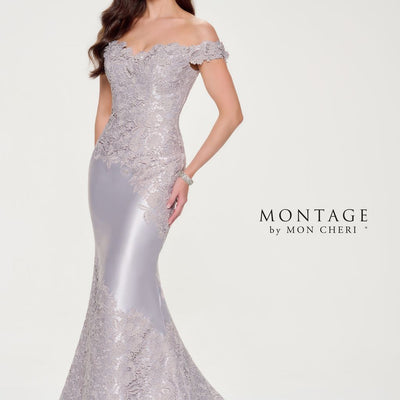 Montage M846 Long Evening Fitted Mermaid Floral Formal Dress