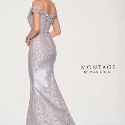 Montage M846 Long Evening Fitted Mermaid Floral Formal Dress