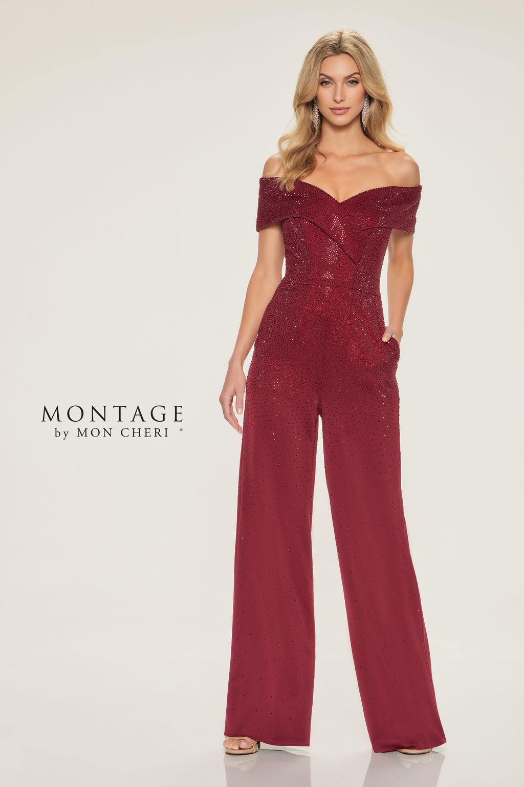 Montage M850 Long Wide Leg Evening Formal Jumpsuit