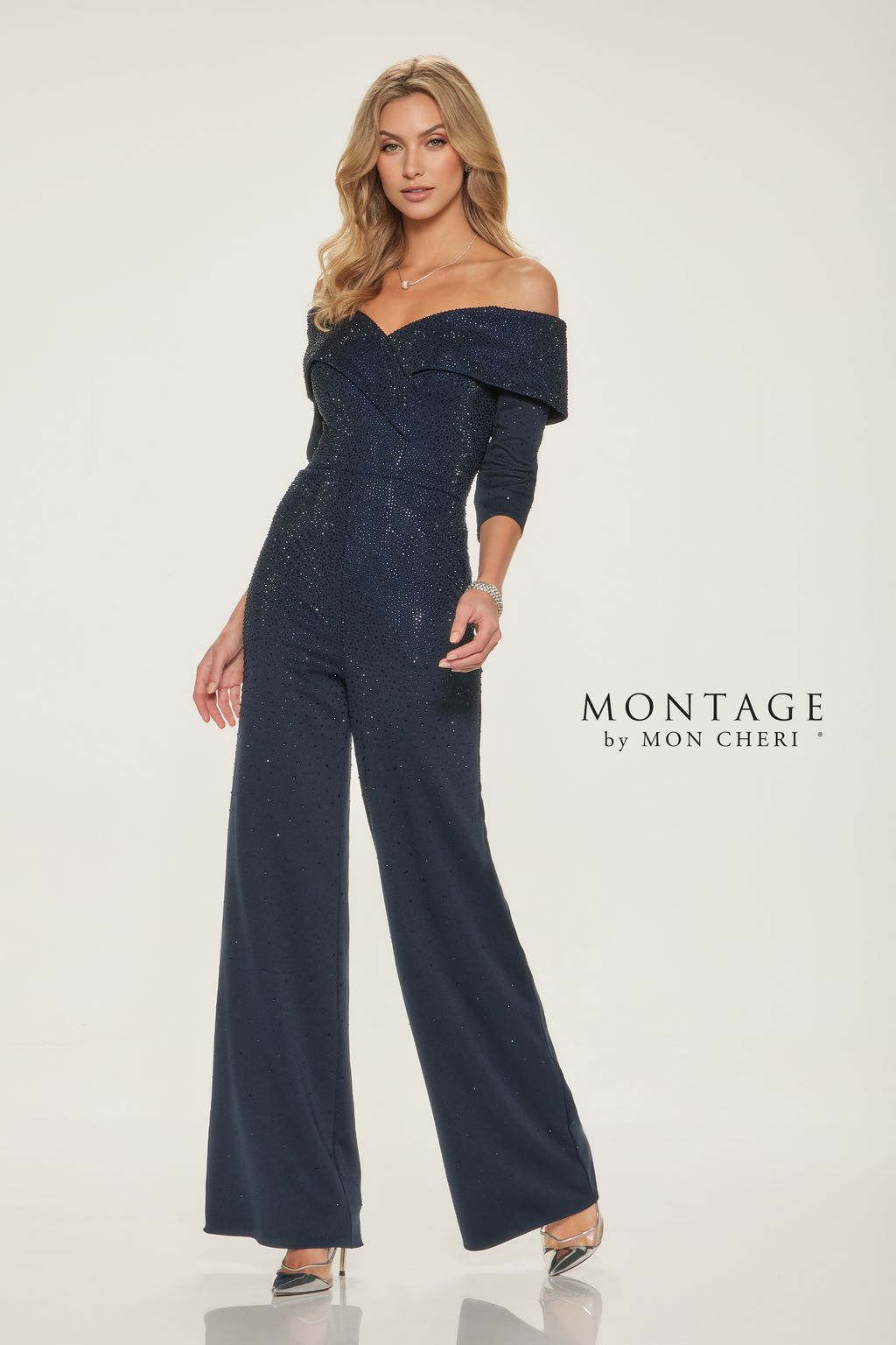 Montage M850 Long Wide Leg Evening Formal Jumpsuit