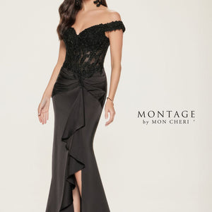 Montage M852 Beaded Long Lace Formal Dress
