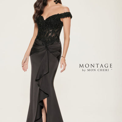 Montage M852 Beaded Long Lace Formal Dress