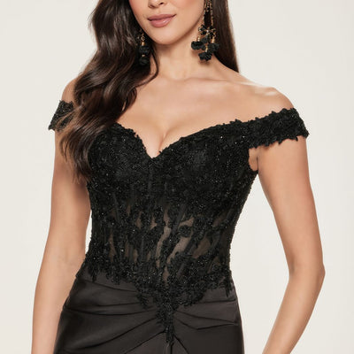 Montage M852 Beaded Long Lace Formal Dress