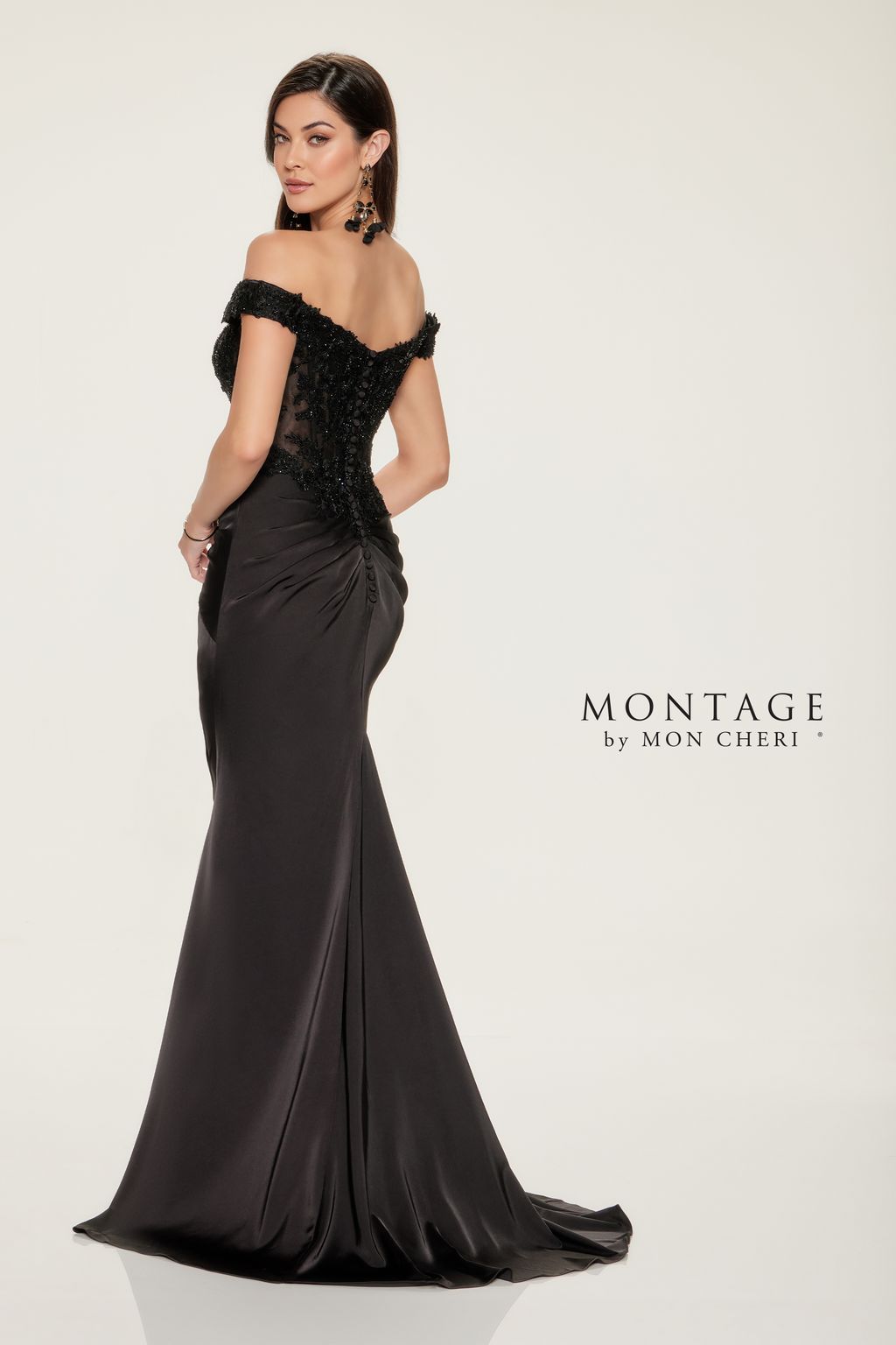 Montage M852 Beaded Long Lace Formal Dress