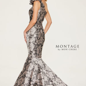 Montage M853 Fitted Long Beaded Belt Formal Dress