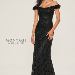 Montage M854 A Line Sequin Long Formal Dress