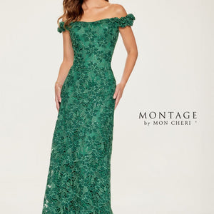 Montage M854 A Line Sequin Long Formal Dress