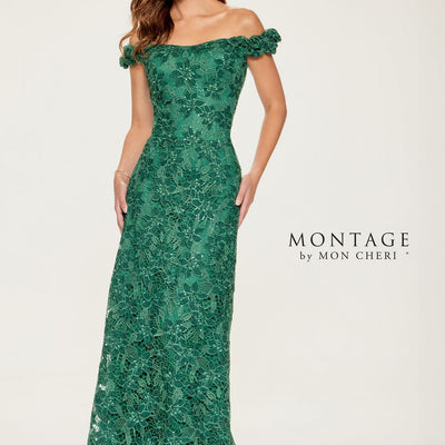 Montage M854 A Line Sequin Long Formal Dress