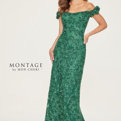 Montage M854 A Line Sequin Long Formal Dress
