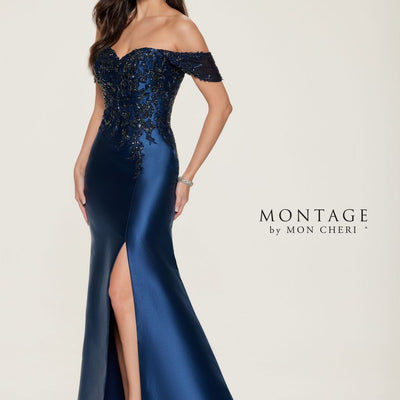 Montage M855 Long Sequin Lace Formal Dress