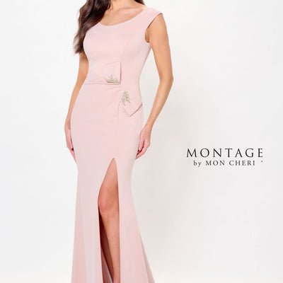 Montage M903 Long Fitted Formal Beaded Evening Dress