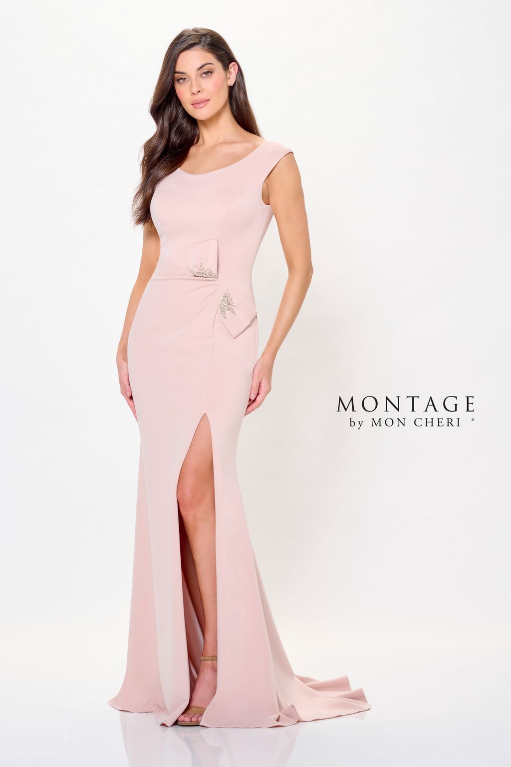 Montage M903 Long Fitted Formal Beaded Evening Dress
