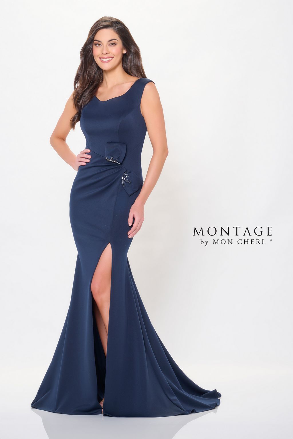 Montage M903 Long Fitted Formal Beaded Evening Dress