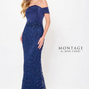 Montage M907 Long Beaded Sequin Formal Evening Dress