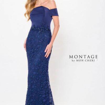 Montage M907 Long Beaded Sequin Formal Evening Dress