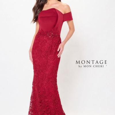 Montage M907 Long Beaded Sequin Formal Evening Dress