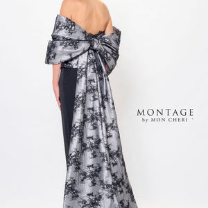 Montage M908 Long Formal Fitted Peplum Evening Dress