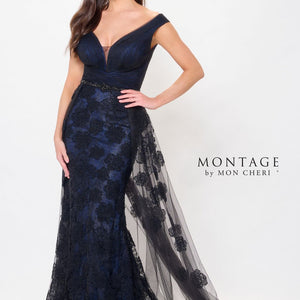 Montage M909 Long Formal Detachable Train Evening Dress