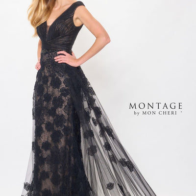 Montage M909 Long Formal Detachable Train Evening Dress