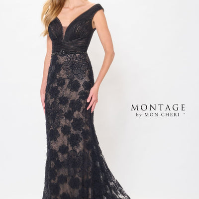Montage M909 Long Formal Detachable Train Evening Dress