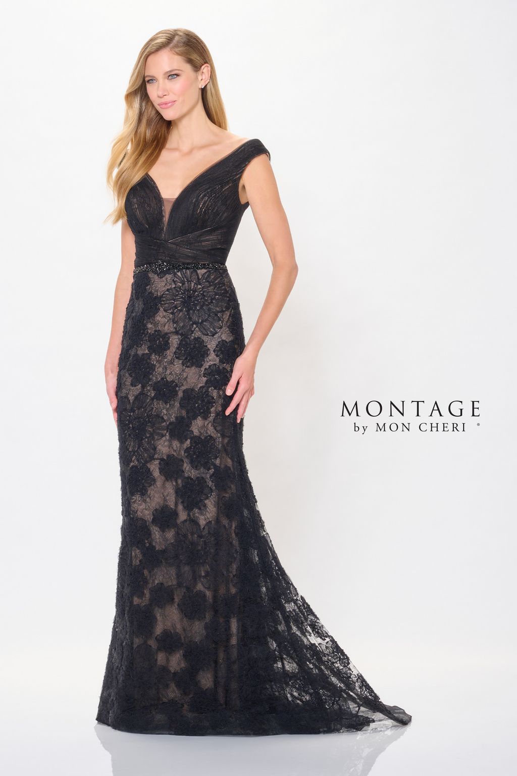 Montage M909 Long Formal Detachable Train Evening Dress