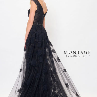 Montage M909 Long Formal Detachable Train Evening Dress